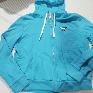 VS PINK tidal wave slim fit zip up hoodie